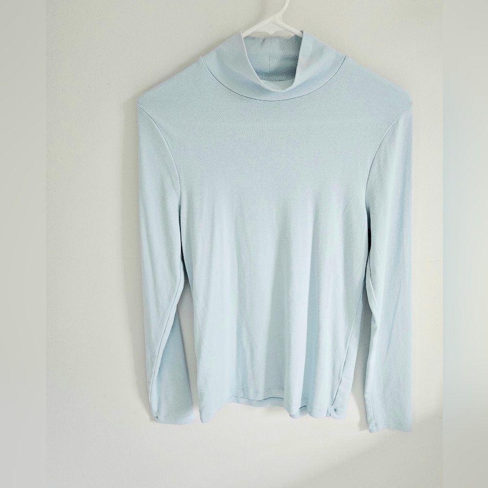 J. Crew Everyday Aqua Turtleneck Top